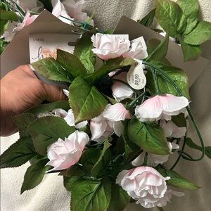 Studio Decor Blush and Leafy Green Faux Floral Garland